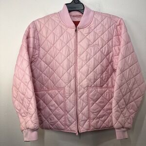 Southpole Vintage Quilted Y2K Full Zip Jacket Size M Bow Streetwear Pink